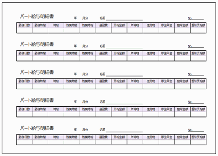 給与明細 パート Excelで作成 ダウンロード無料のテンプレート倉庫