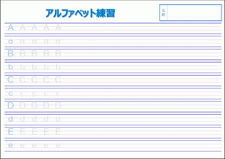 アルファベット練習プリント テンプレートの無料ダウンロード